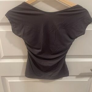 Princess Polly Charcoal Short Sleeve Top